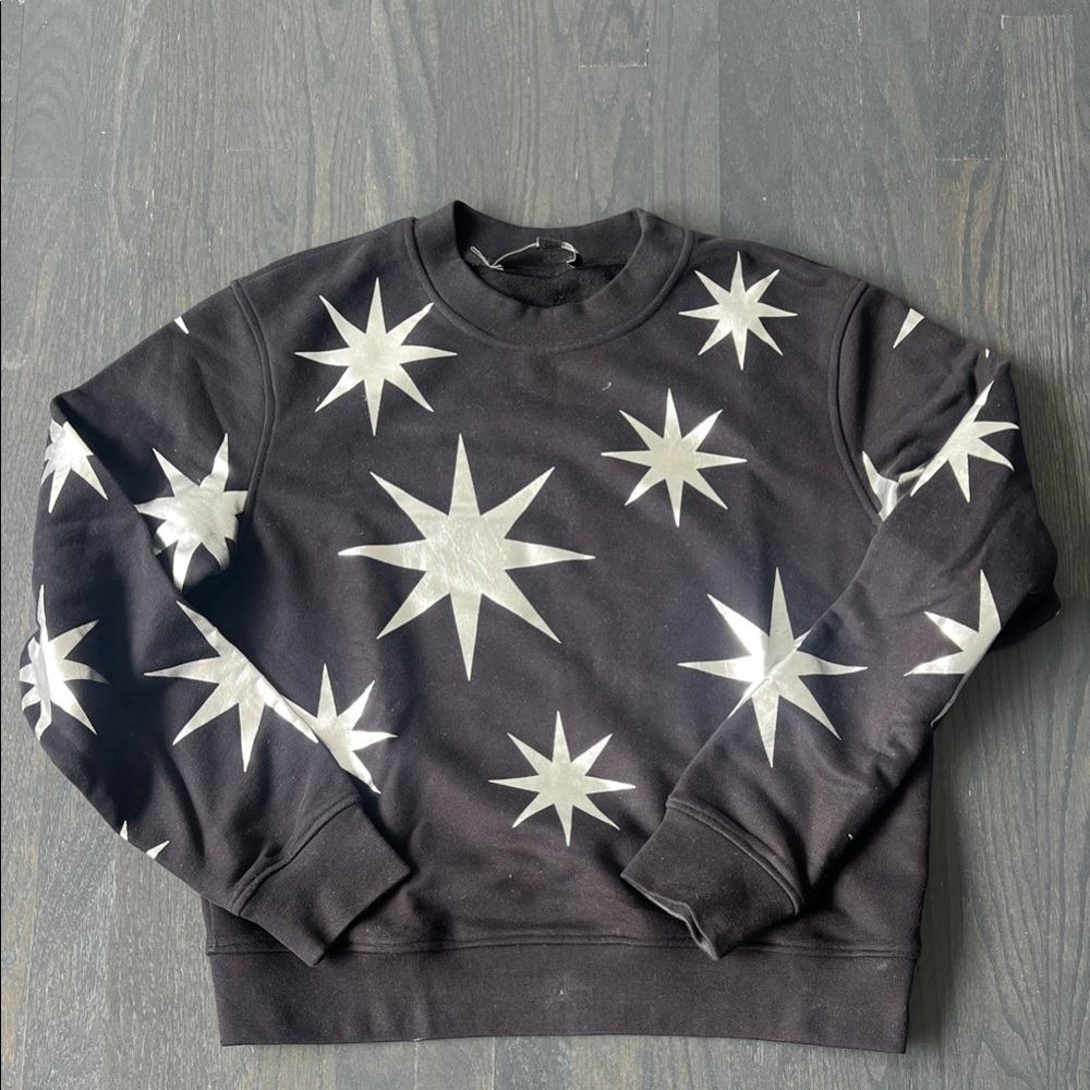 Love Moschino Black and White Star Crewneck Sweater